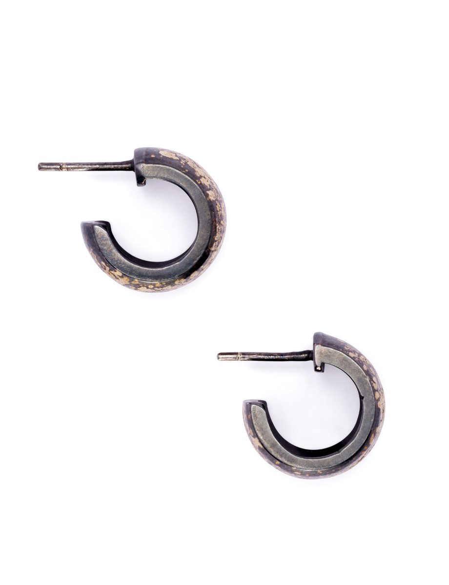Domed Galaxy Hoop Earrings