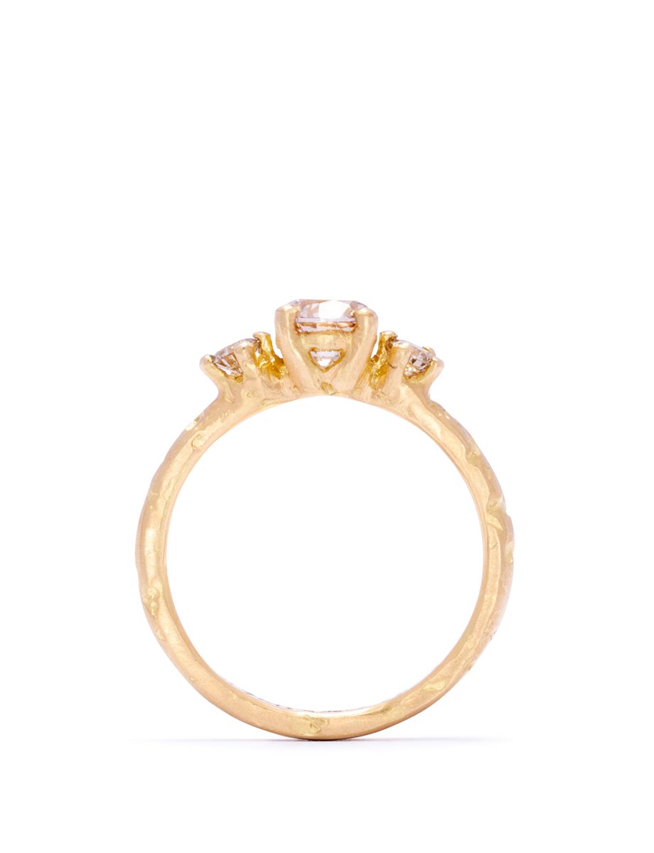 Earth Frequency Trinity Ring – Yellow Gold & Diamond