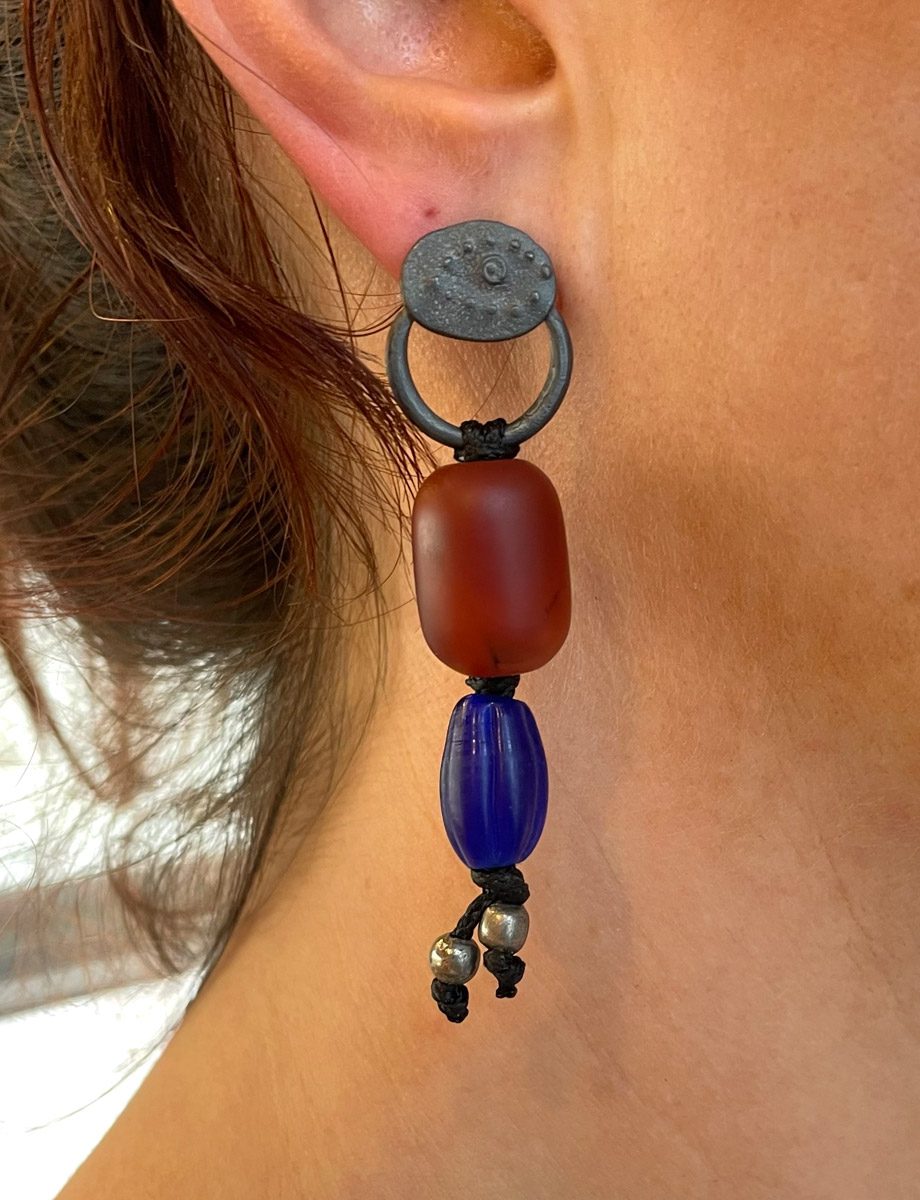 Eye Earrings – Carnelian & Glass
