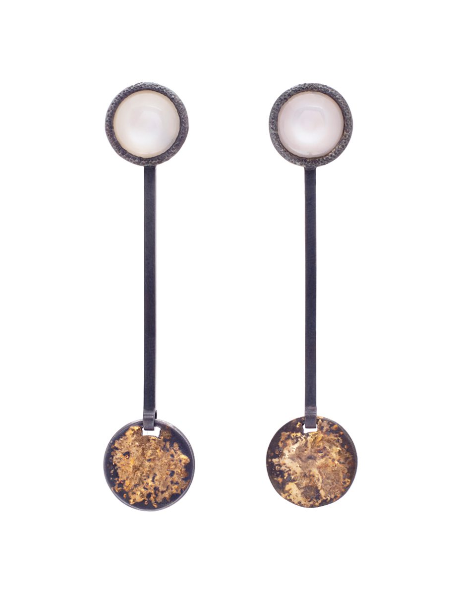 Galaxy Circle & Line Stud Earrings