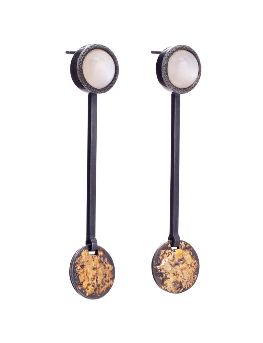 Galaxy Circle & Line Stud Earrings