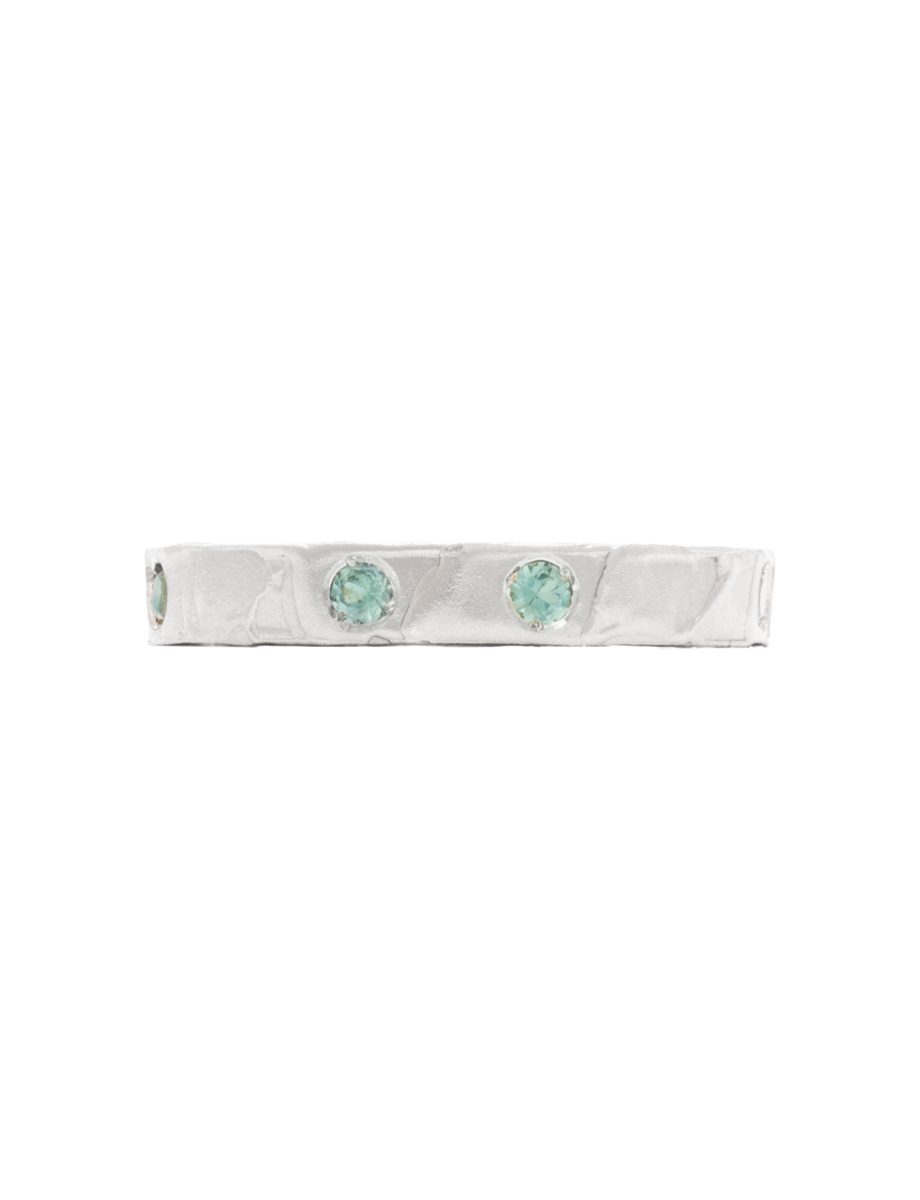 Melted Gems Ring – White Gold & Sapphire