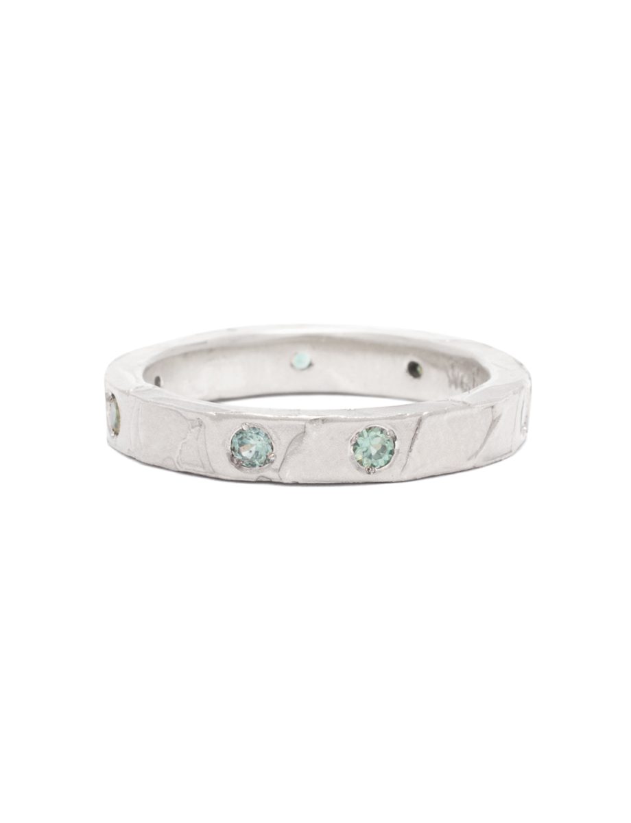 Melted Gems Ring – White Gold & Sapphire