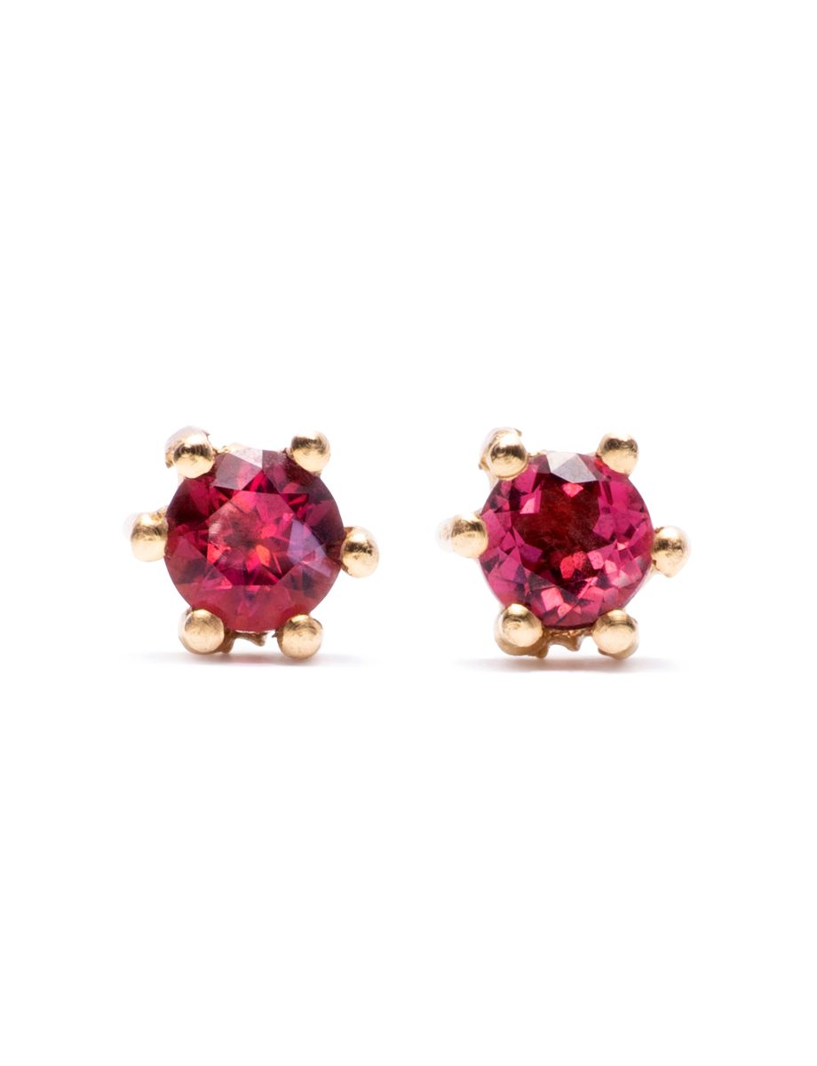 Six Claw Stud Earrings – Pink Tourmaline