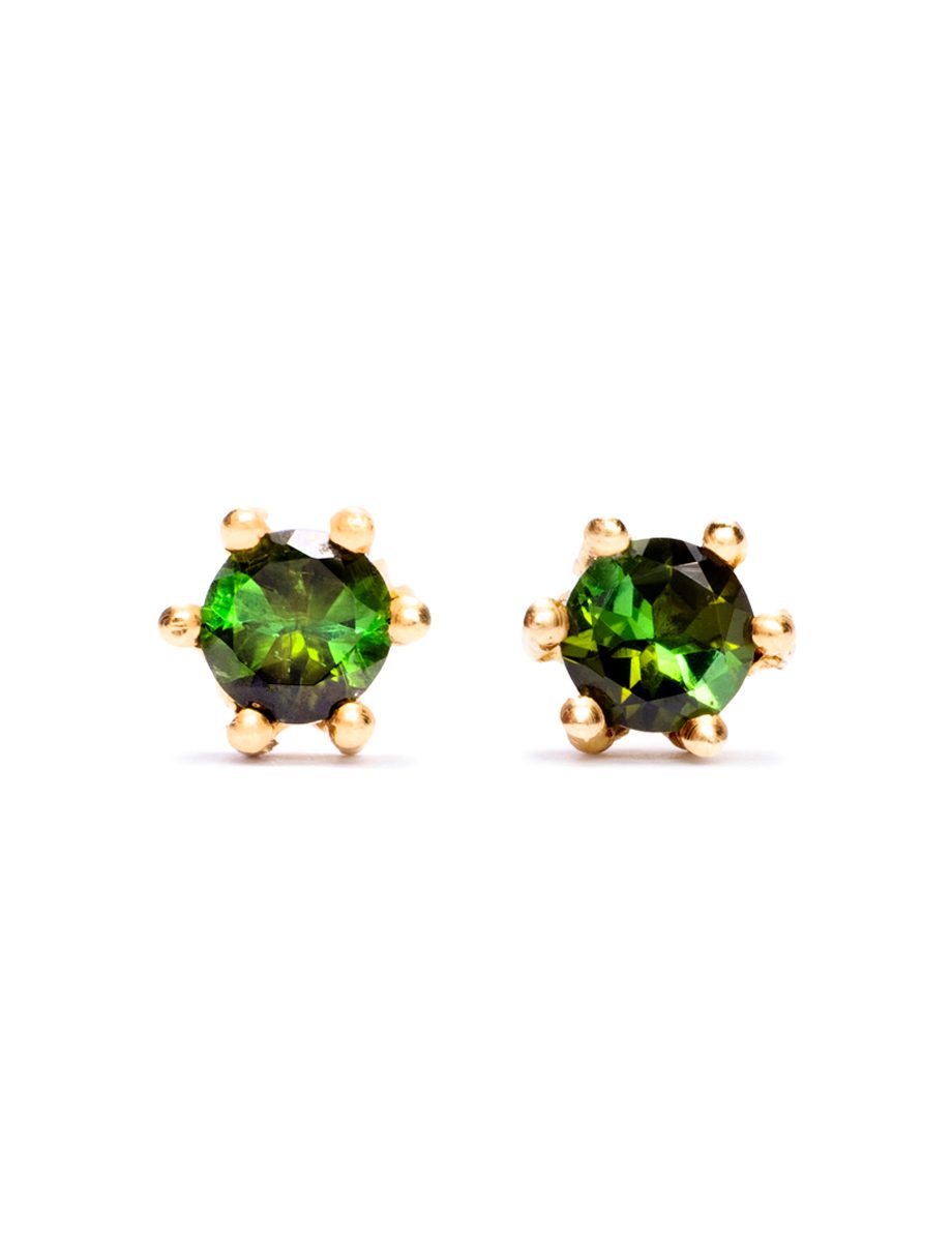Six Claw Stud Earrings – Blue Green Tourmaline