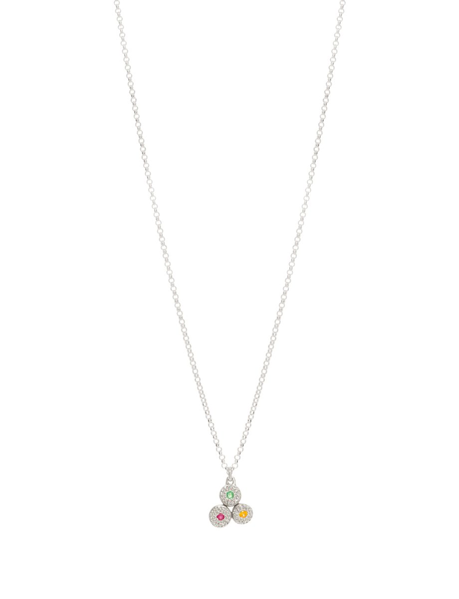 Beloved Assemblage Triangle Pendant Necklace – Emerald, Ruby & Sapphire