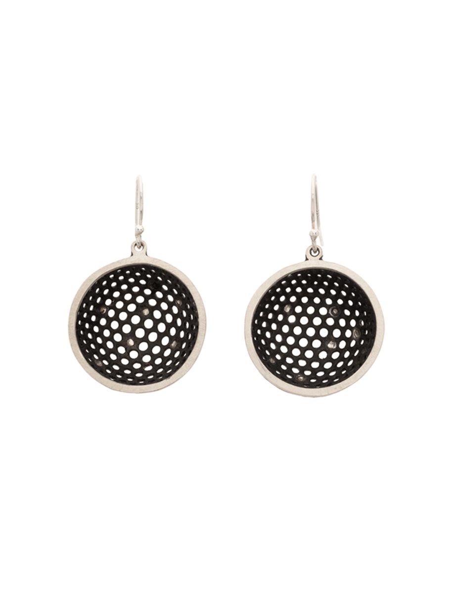 Black Cup Swing Hook Earrings