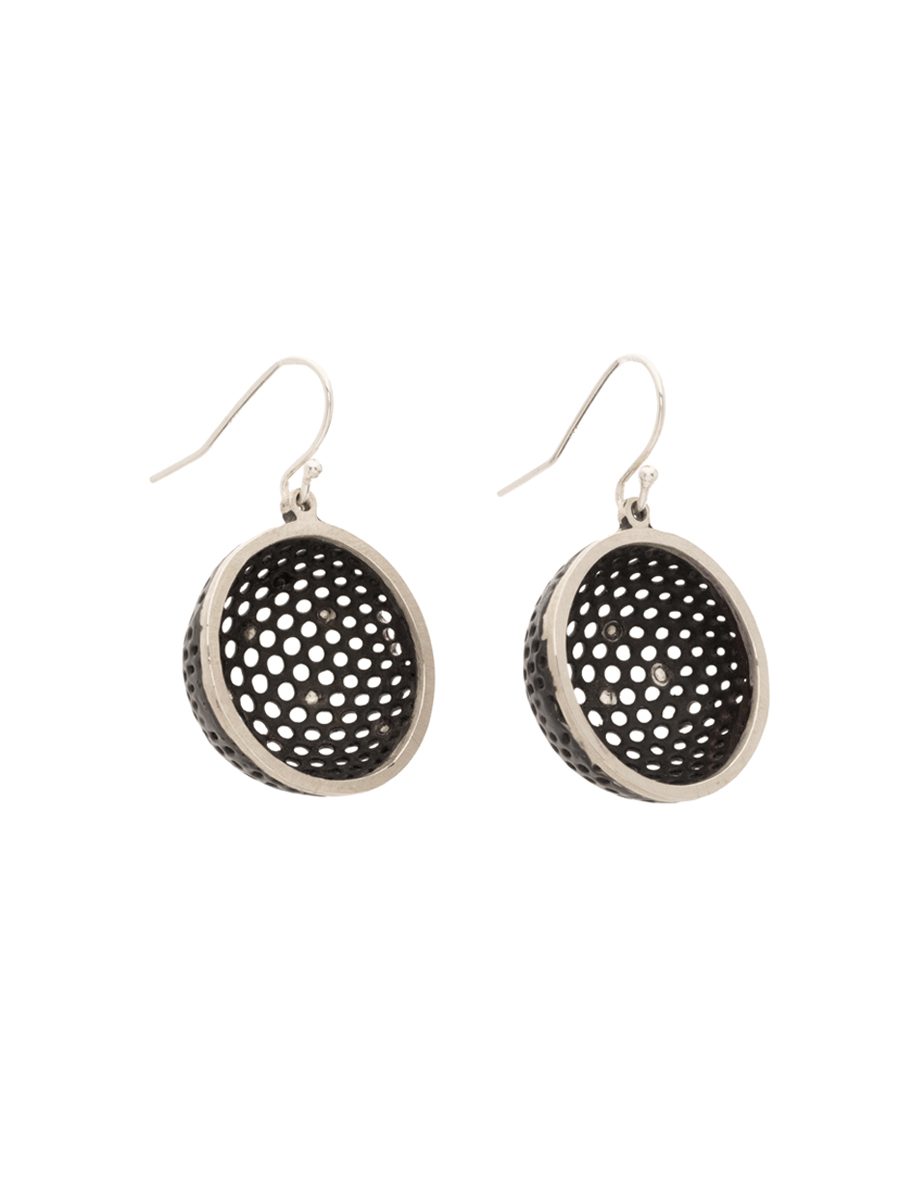Black Cup Swing Hook Earrings