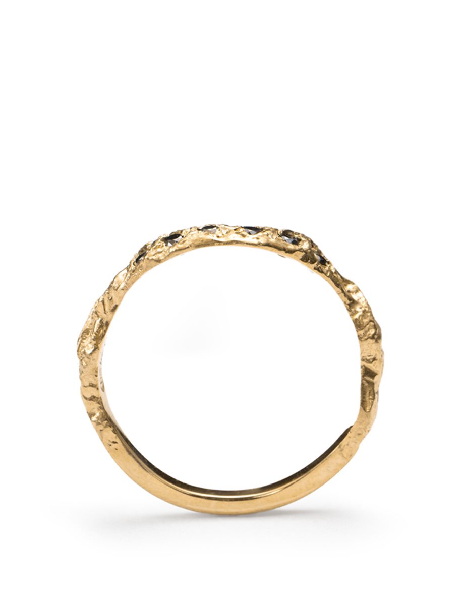Cassiopeia Pavé Ring – Yellow Gold & Black Diamond
