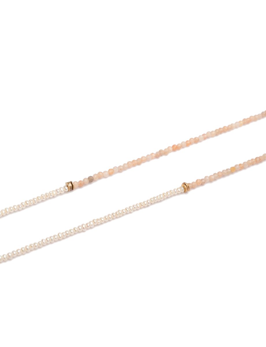 Krill Necklace – Gold with Seed Pearls & Citrine