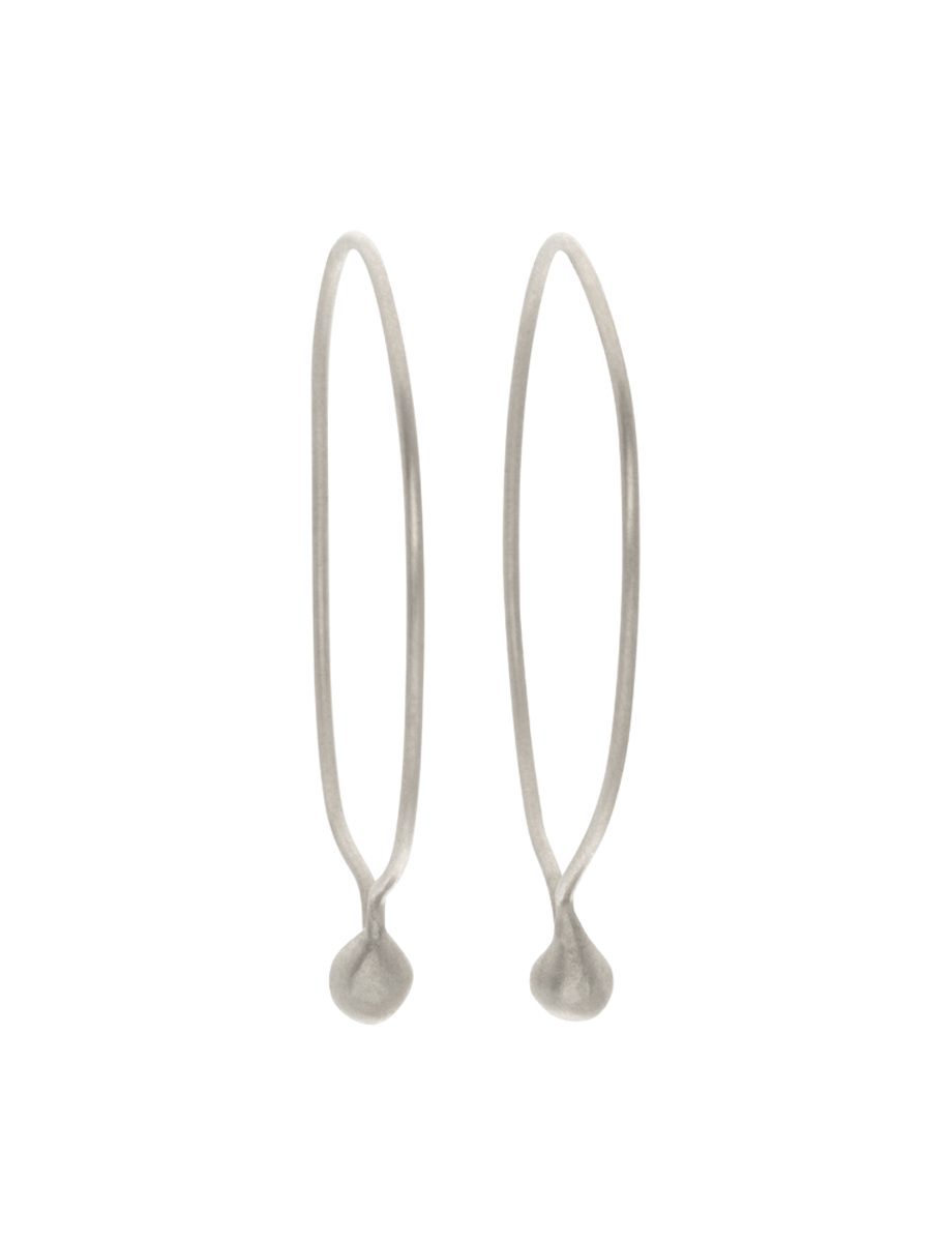 Large Round Pleurs Hoop Earrings – Silver