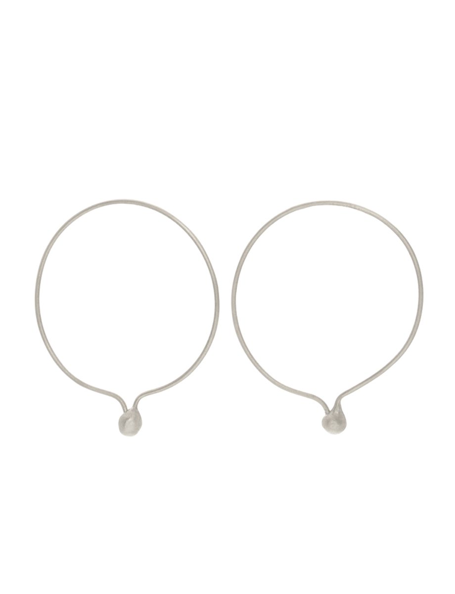 Large Round Pleurs Hoop Earrings – Silver