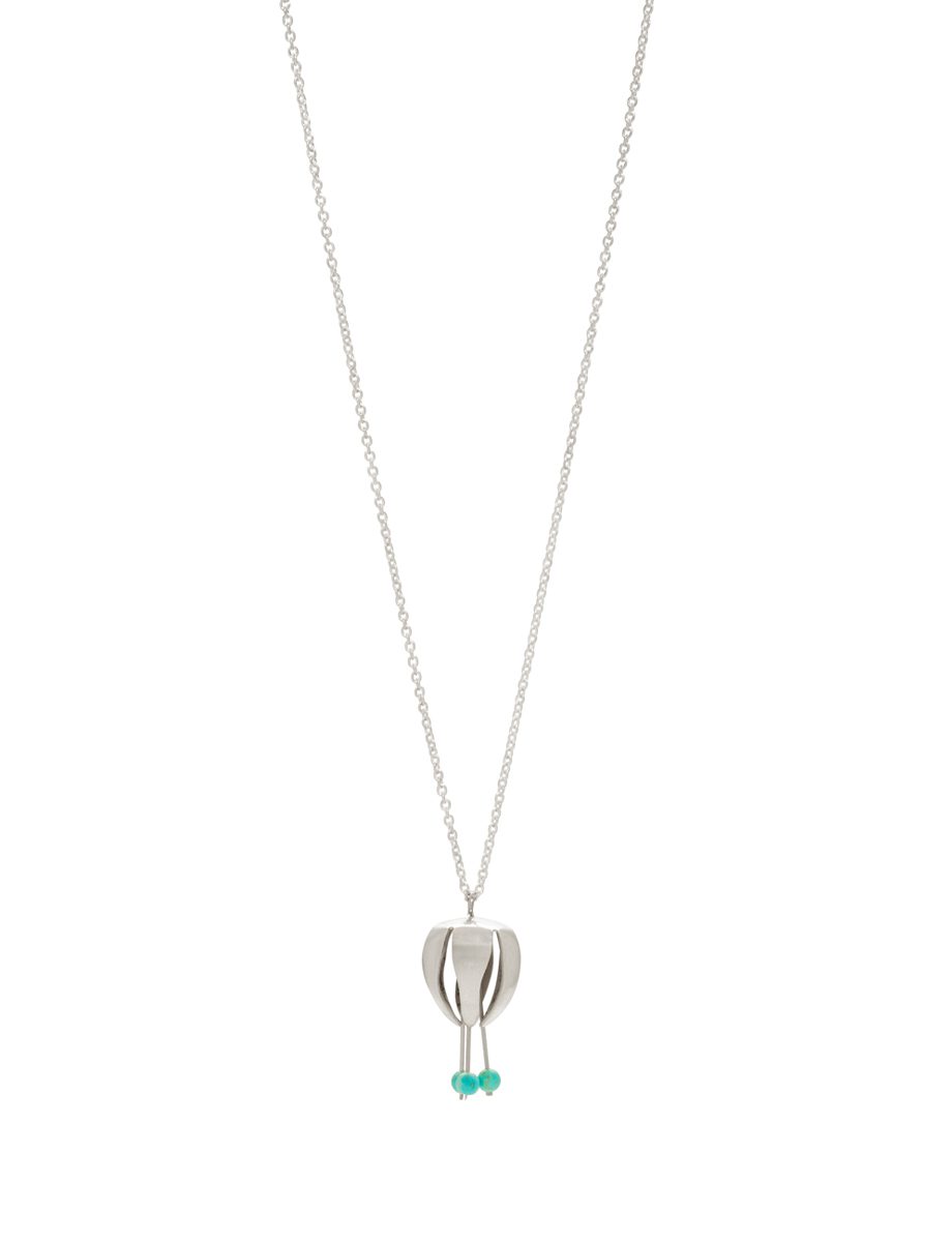 Little Magnolia Bud and Stamen Pendant Necklace