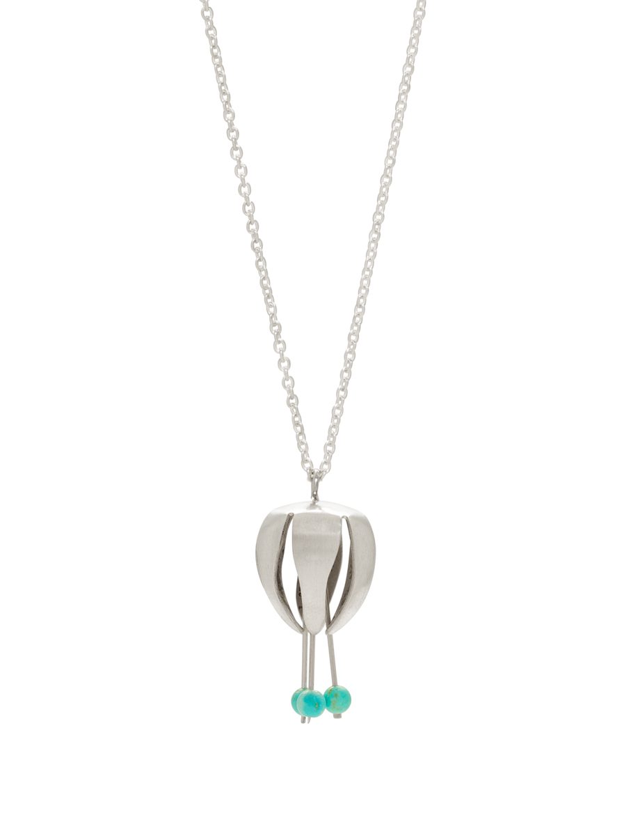 Little Magnolia Bud and Stamen Pendant Necklace