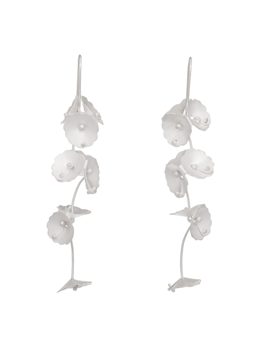 Long Forget-Me-Not Earrings – Silver