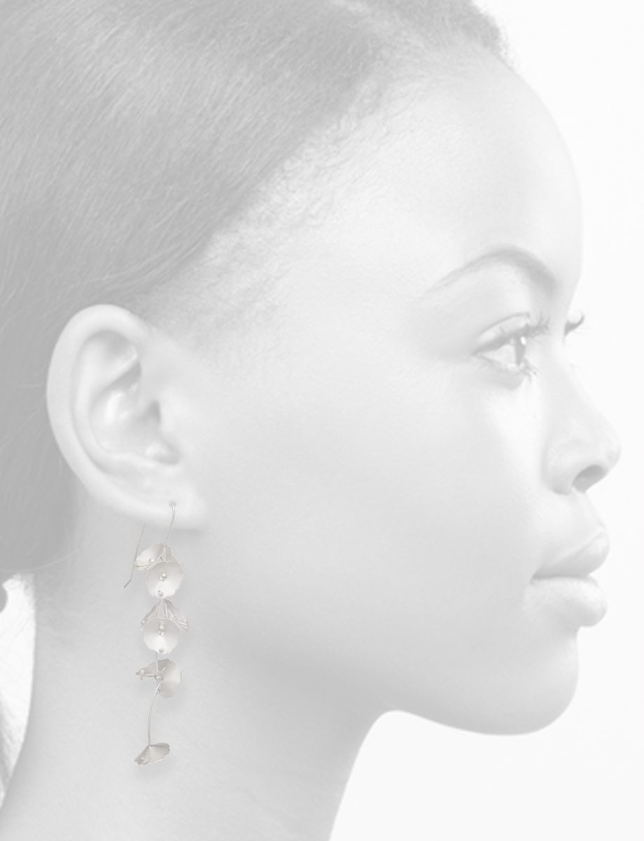 Long Forget-Me-Not Earrings – Silver