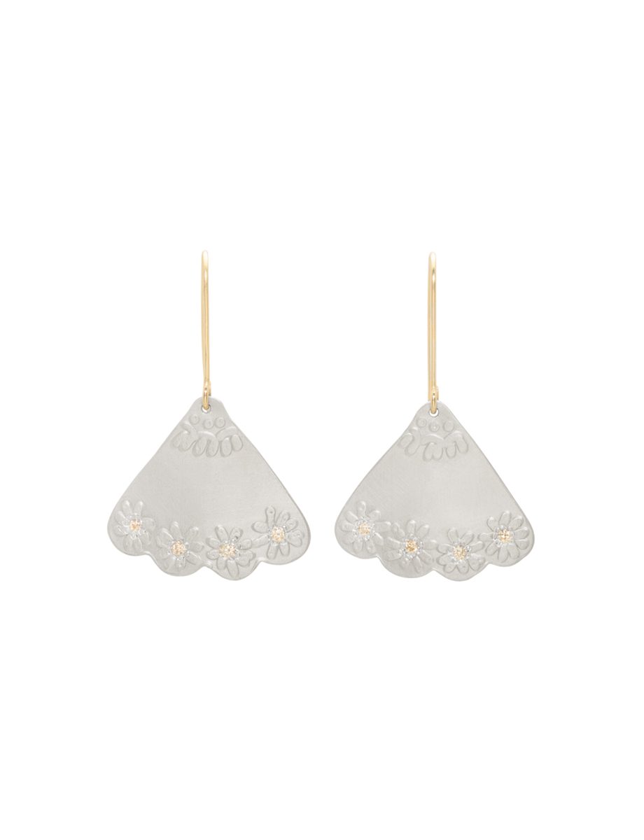 Lumen Earrings – Silver, Gold & Champagne Diamonds