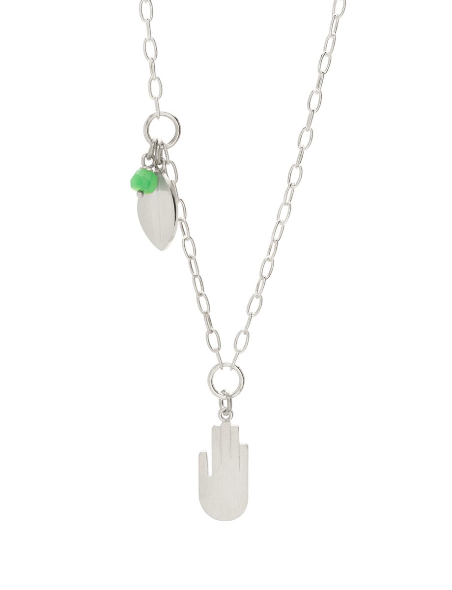 Natural Balance Necklace – Silver & Chrysoprase