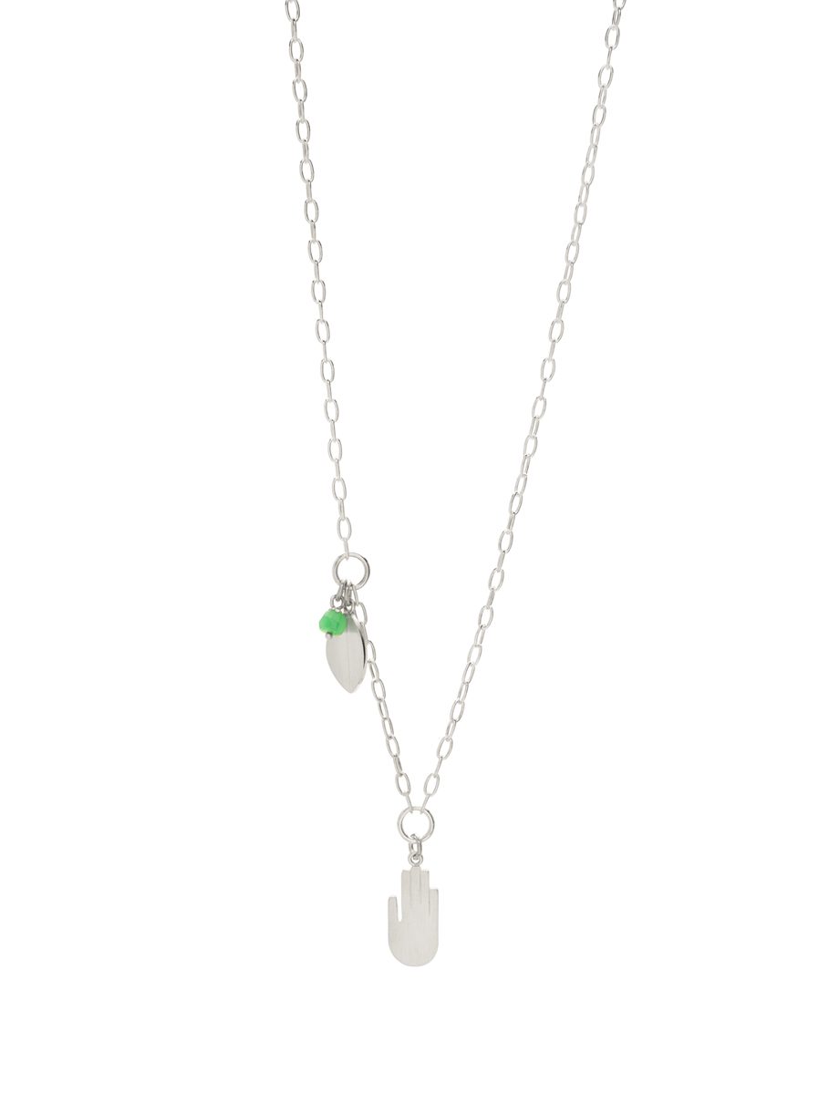 Natural Balance Necklace – Silver & Chrysoprase