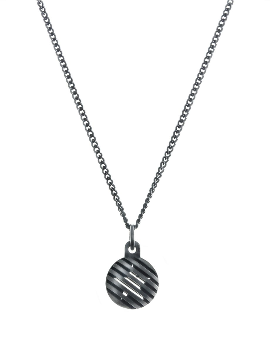 Secret Orb Star Pendant Necklace – Blackened Silver