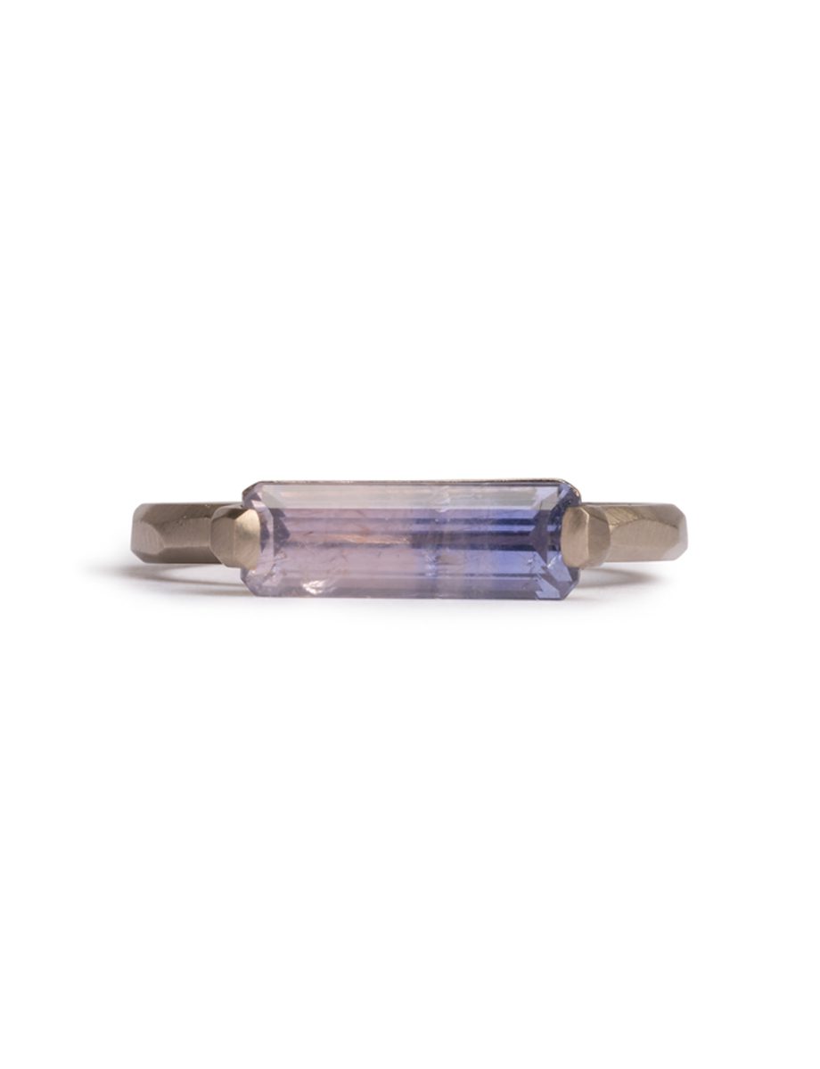 Two Claw Ring – White Gold & Purple Sapphire