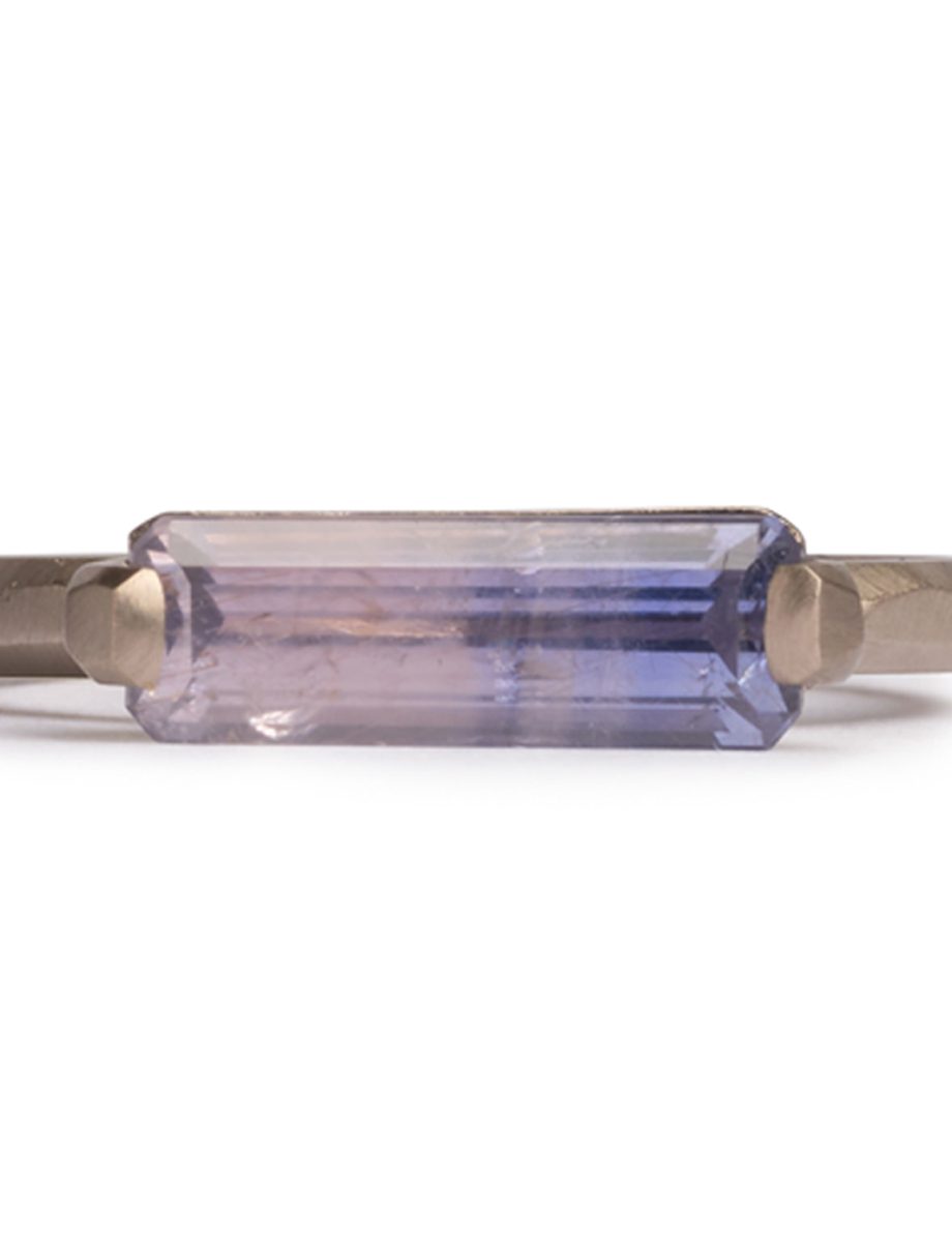 Two Claw Ring – White Gold & Purple Sapphire