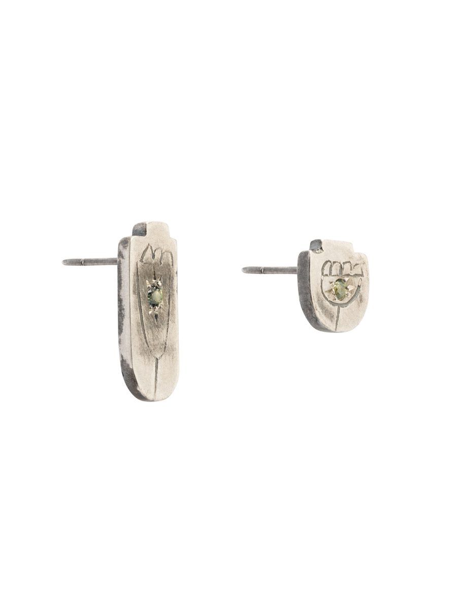 Whisper Stud Earrings – Silver & Sapphire