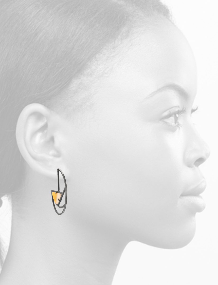 Inclusion Hoop Stud Earrings – Silver & Agate