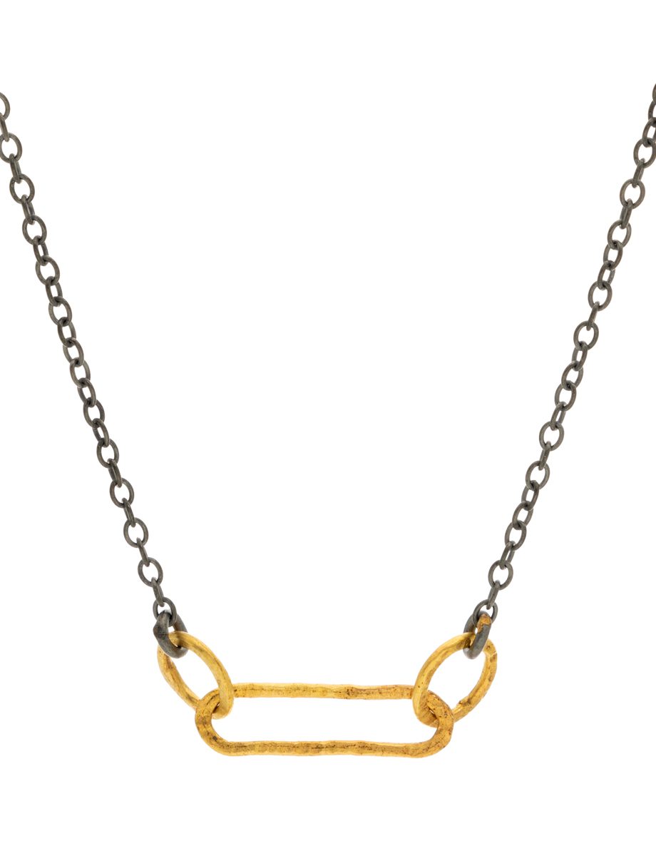 Nimue Pendant – Yellow Gold & Silver
