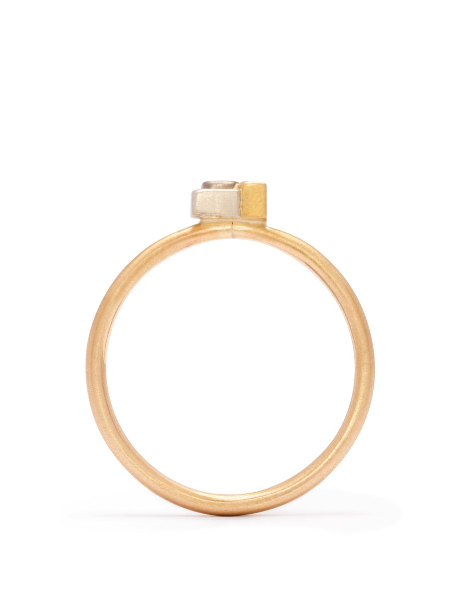 Skyline Steps Ring – White and Yellow Gold
