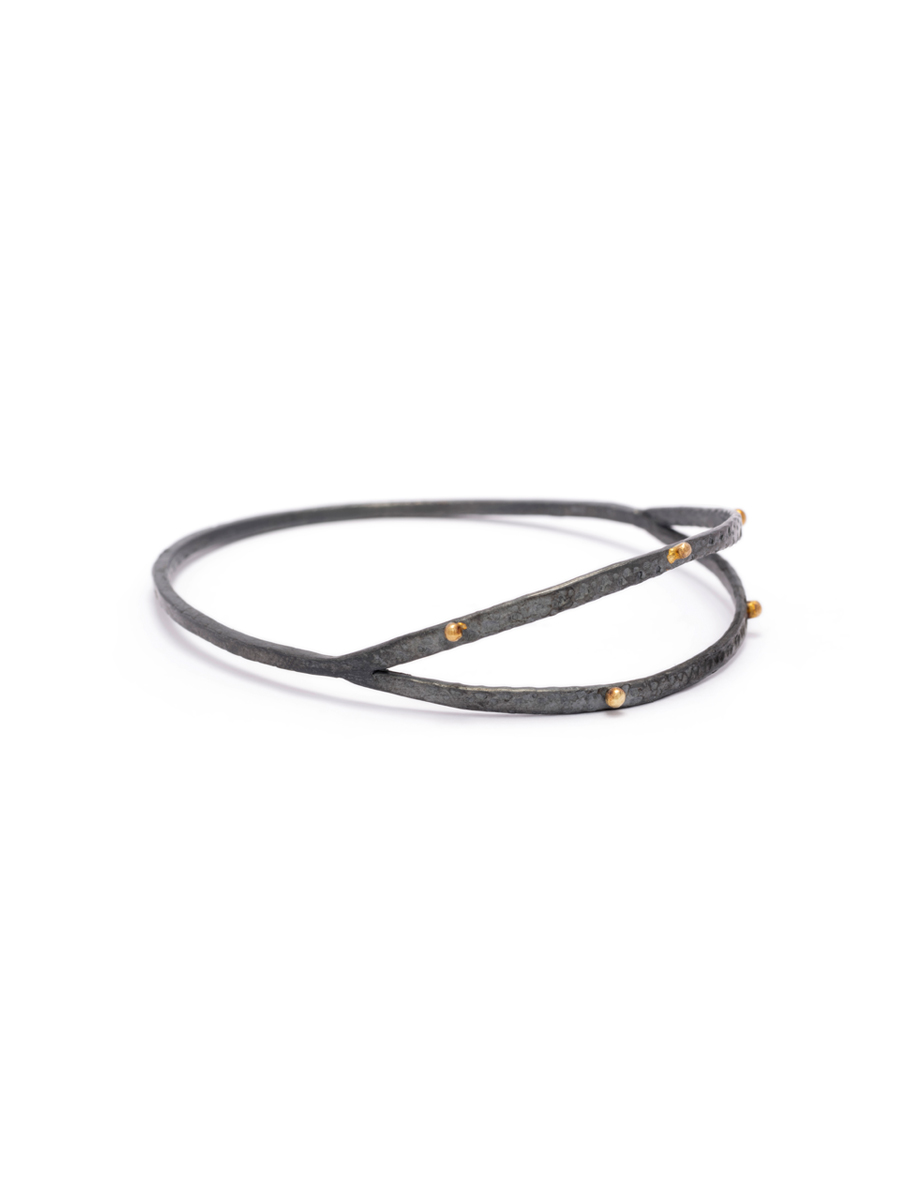 Tyramon Bangle – Black & Gold