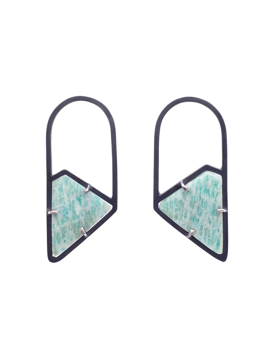 Inclusion Short Arch Stud Earrings – Amazonite