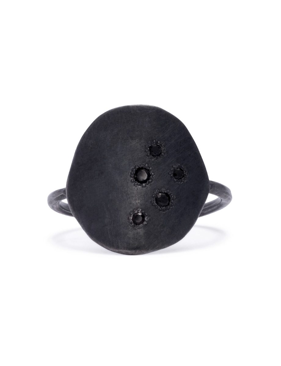 Neru Large Disc Ring – Silver & Spinel
