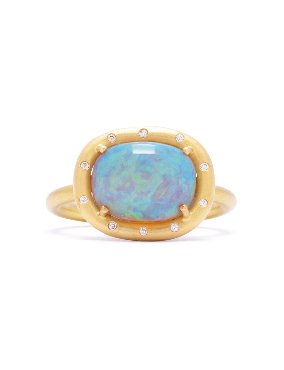Corona Ring – Crystal Opal & Diamond