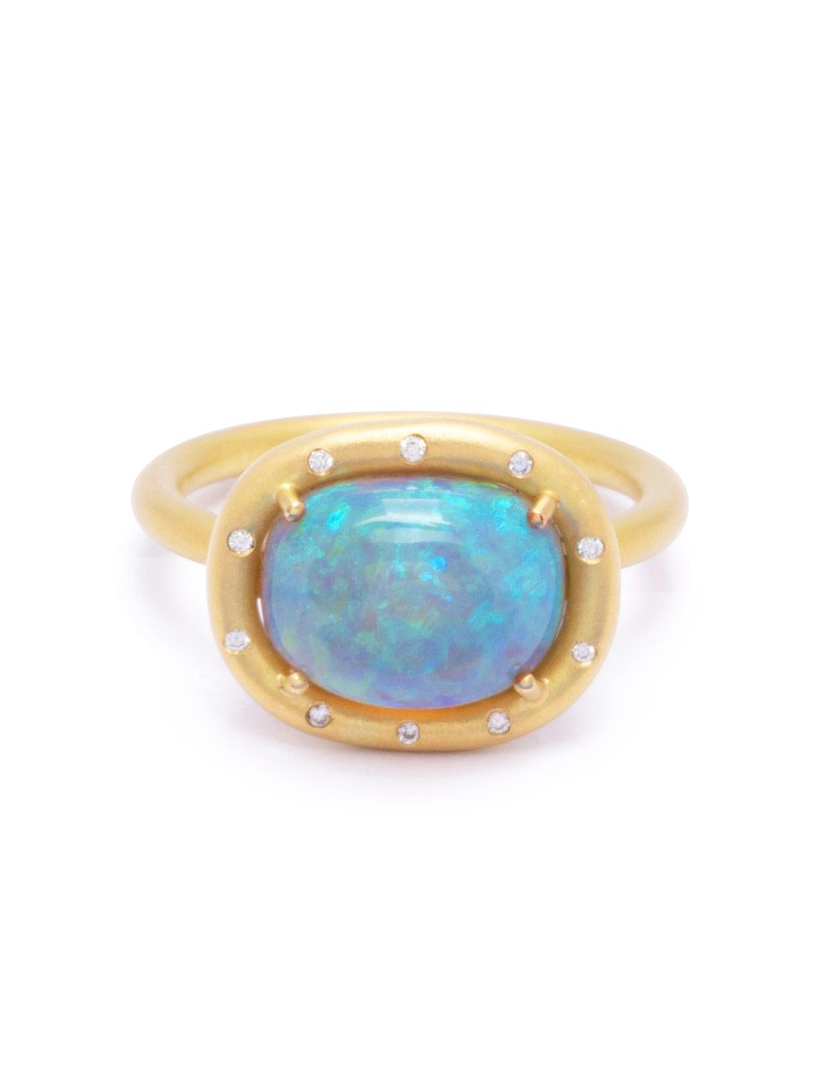 Corona Ring – Crystal Opal & Diamond