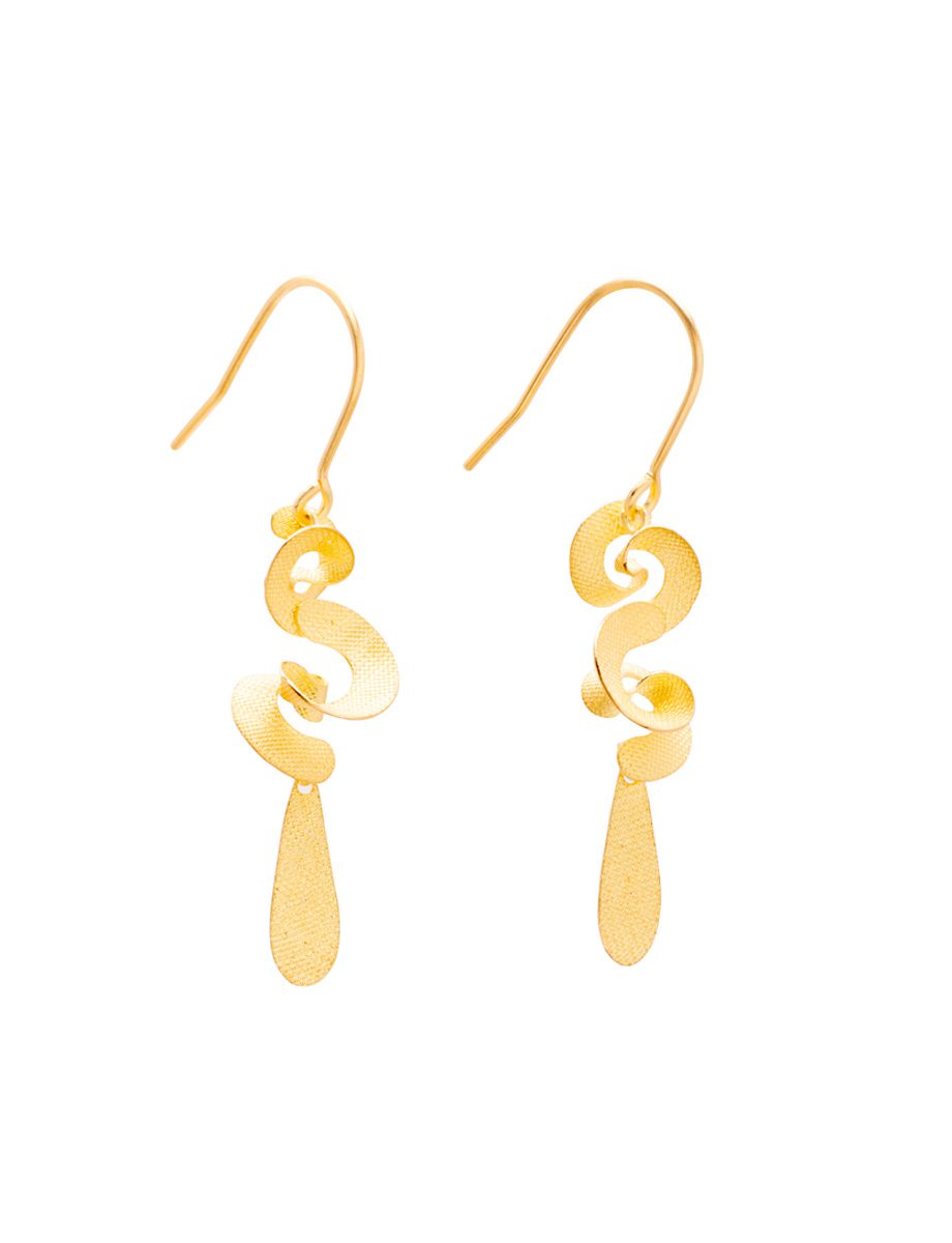 Cloud and Rain Drop Hook Earrings – Yellow Gold