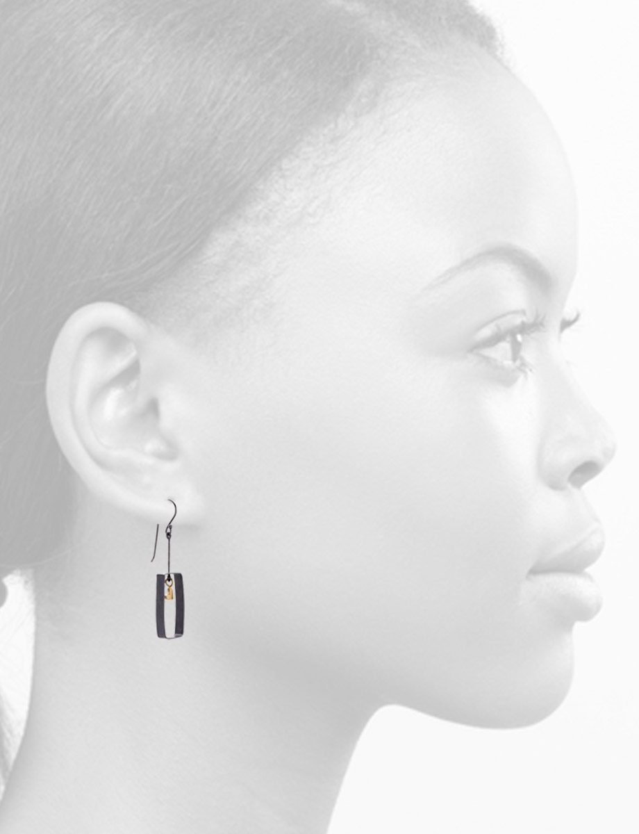 Heart and Squares I Mobile Hook Earrings