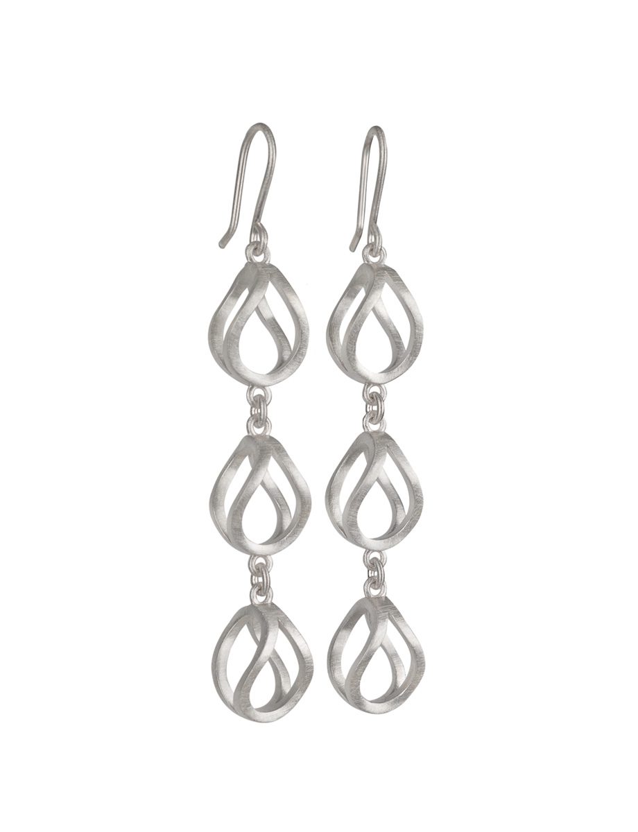 Illusions Trio Hook Earrings – Silver