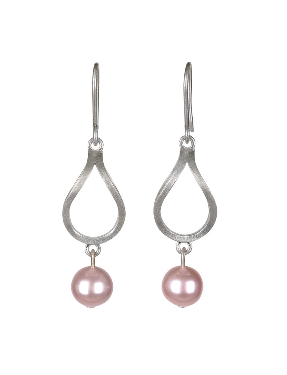 Illusions Hook Earrings – Silver & Pearl