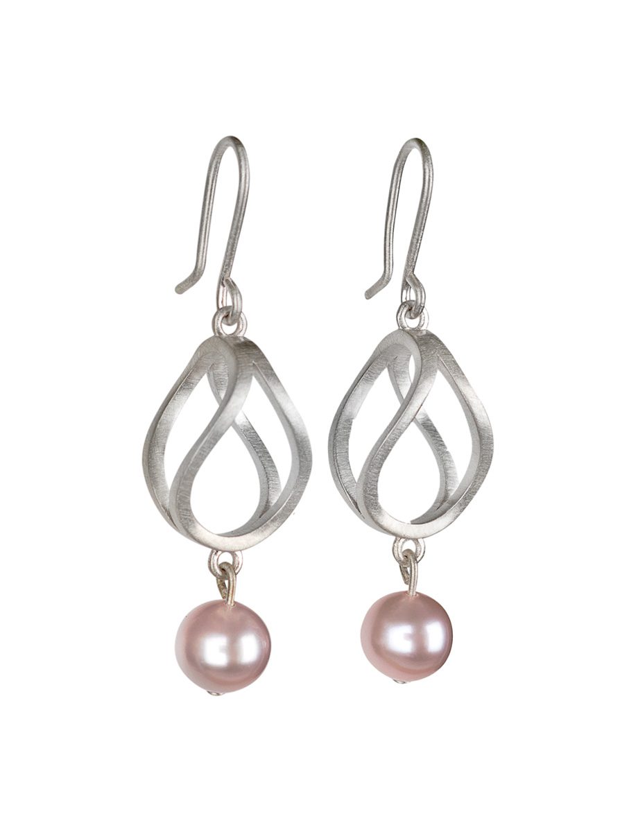 Illusions Hook Earrings – Silver & Pearl