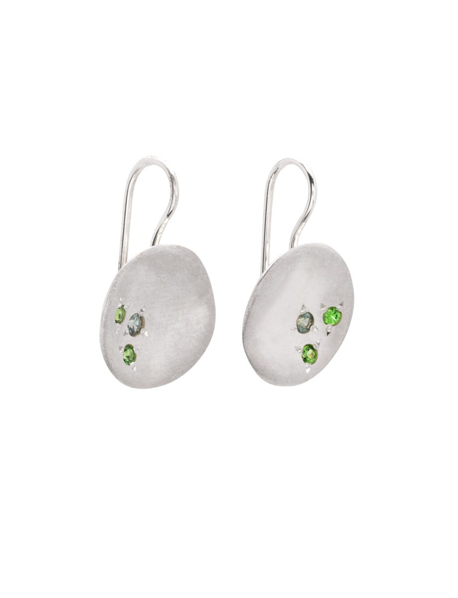 Posy Earrings – Silver, Garnet & Tourmaline
