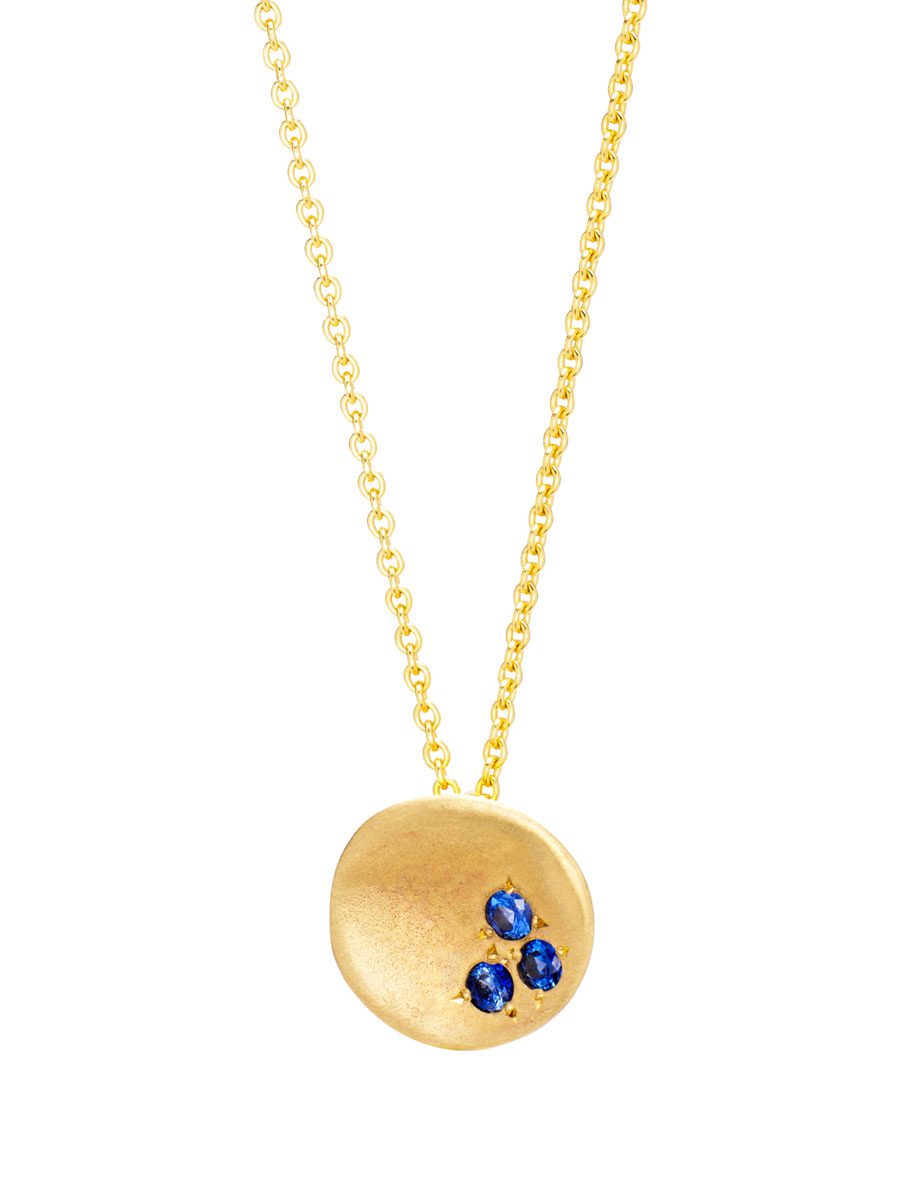 Posy Pendant Necklace – Yellow Gold & Sapphire