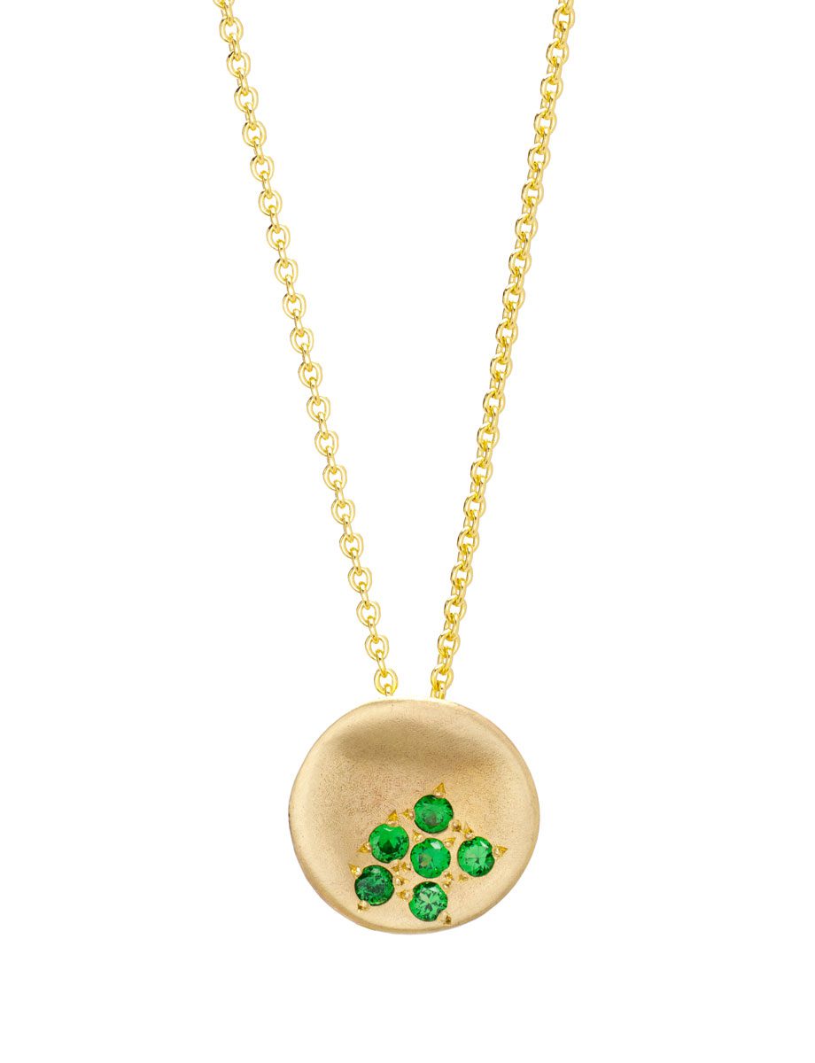 Posy Pendant Necklace – Yellow Gold & Garnet