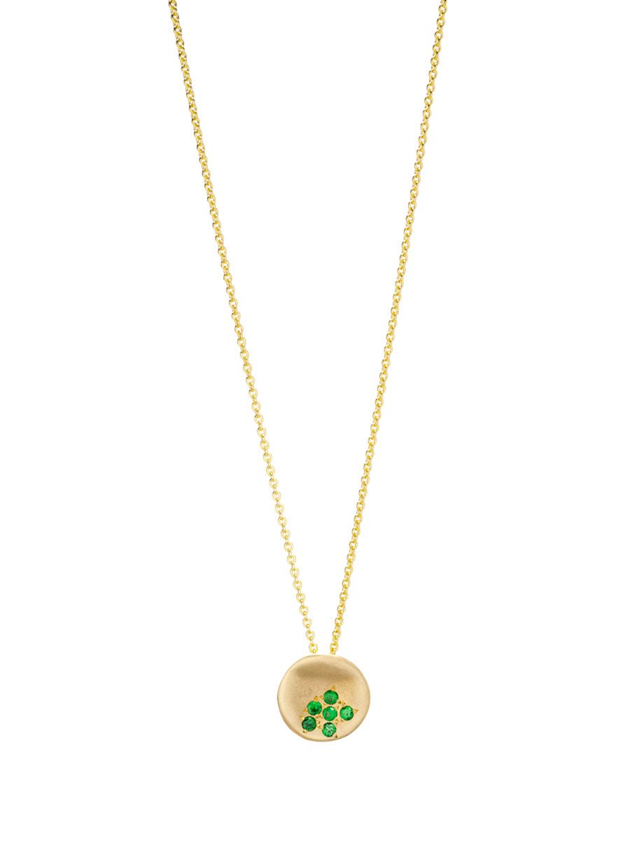 Posy Pendant Necklace – Yellow Gold & Garnet