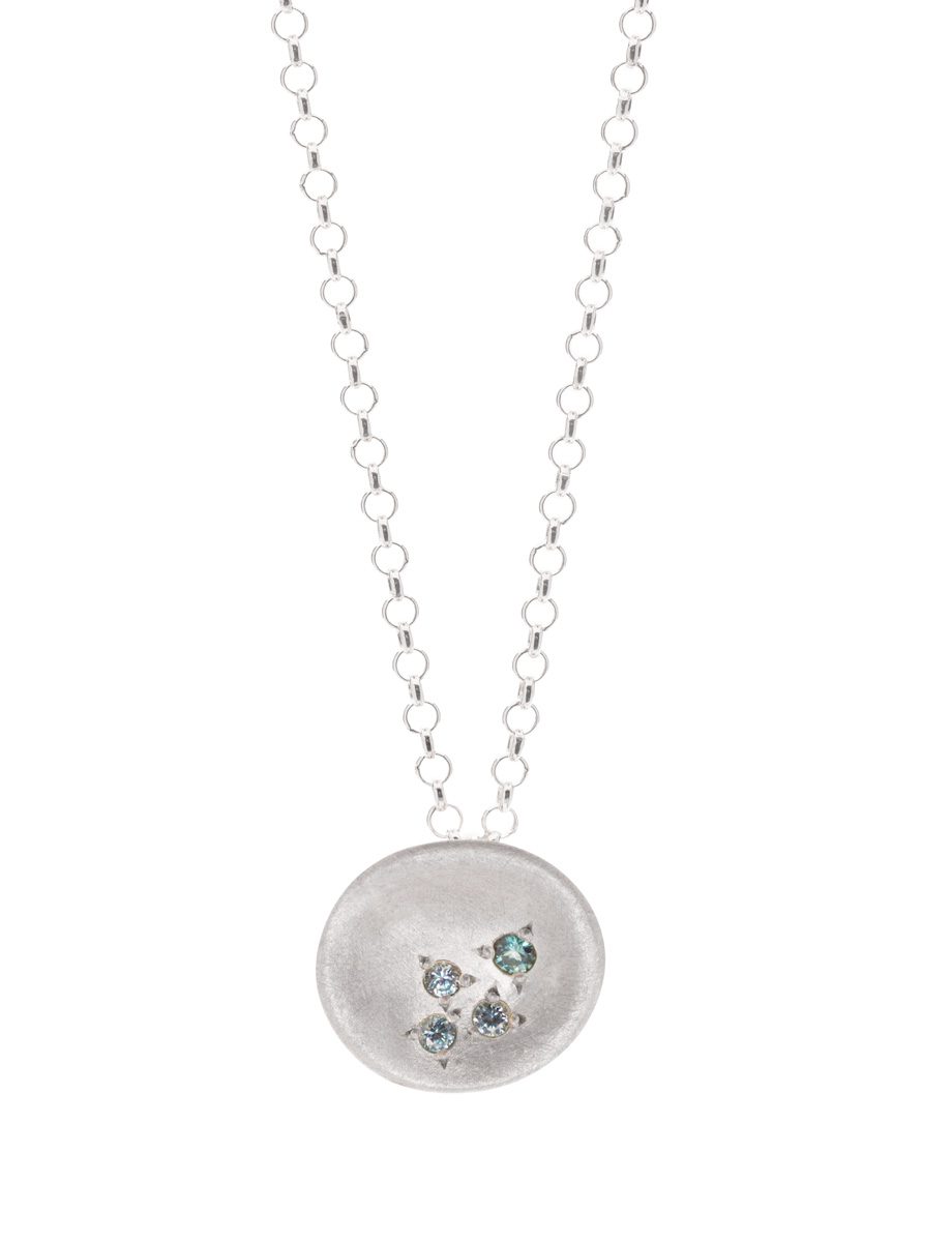 Posy Pendant Necklace – Silver, Tourmaline & Aquamarine