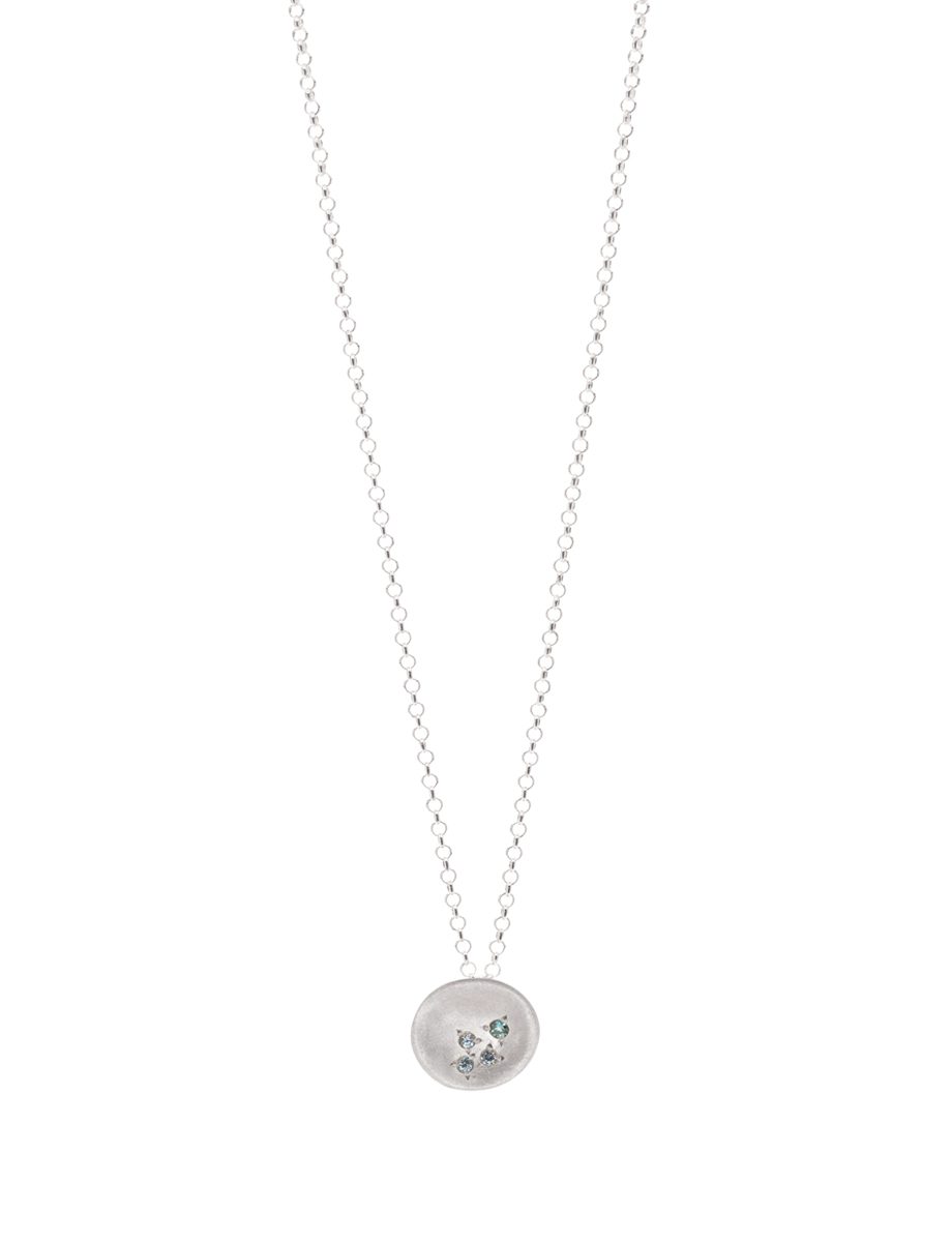 Posy Pendant Necklace – Silver, Tourmaline & Aquamarine