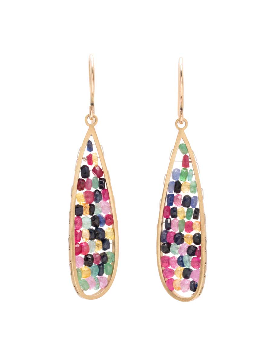 Short Twisted Teardrop Reef Earrings