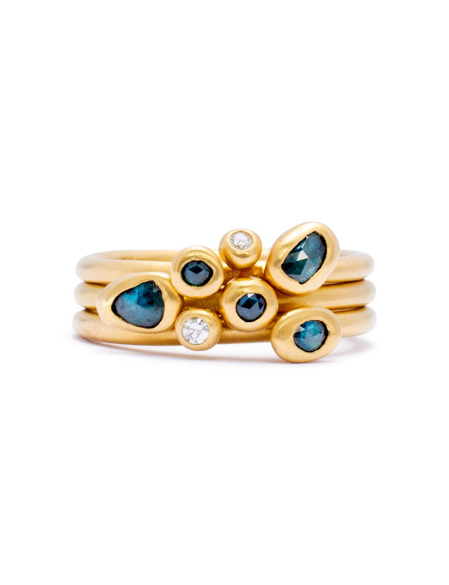 Sarcelle Rose Stack Ring