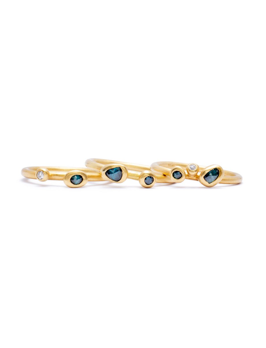 Sarcelle Rose Stack Ring