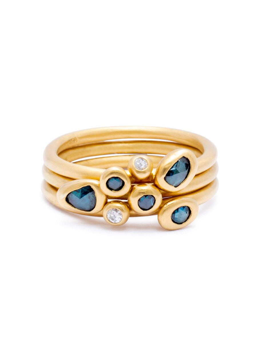 Sarcelle Rose Stack Ring